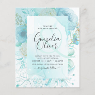 LeahG INK Sea Glass Turquoise Aqua Abstract INVITE Flyer