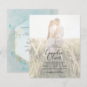 LeahG INK Sea Glass Turquoise Gold Aqua INVITE