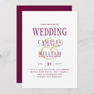 LeahG Magenta Berry Pink Wedding Invite