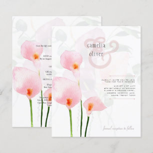 LeahG Pink Calla Lily Floral Wedding Invite