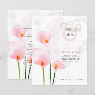 LeahG Pink Calla Lily Floral Wedding Invite