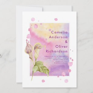 LeahG Pink Calla Lily Floral Wedding Invite