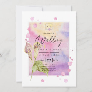LeahG Pink Calla Lily Floral Wedding Invite