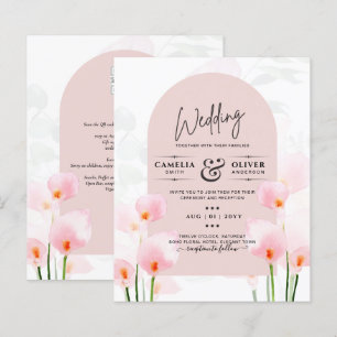 LeahG Pink Calla Lily Floral Wedding Invite