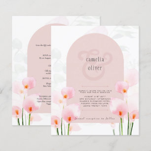 LeahG Pink Calla Lily Floral Wedding Invite