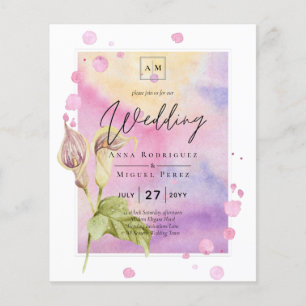 LeahG Pink Calla Lily Floral Wedding Invite