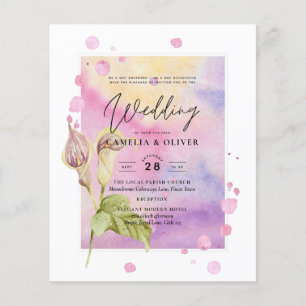 LeahG Pink Calla Lily Floral Wedding Invite Flyer