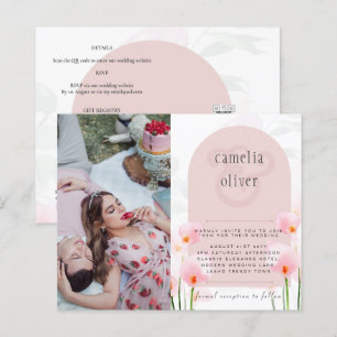 LeahG Pink Calla Lily PHOTO Overlay Wedding Invite