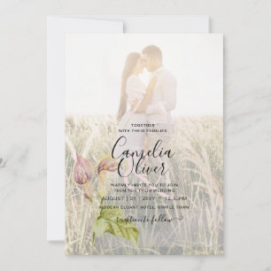 LeahG Pink Calla Lily PHOTO Overlay Wedding Invite