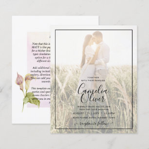 LeahG Pink Calla Lily PHOTO Overlay Wedding Invite