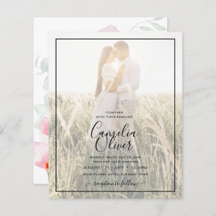 LeahG Pink Calla Lily Photo Overlay Wedding Invite