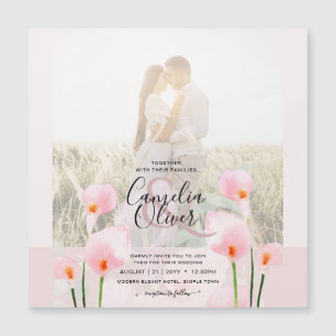 LeahG Pink Calla Lily PHOTO Overlay Wedding Invite