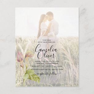 LeahG Pink Calla Lily PHOTO Overlay Wedding Invite Flyer