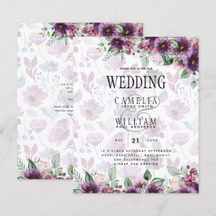 LeahG Plum Purple Berry Floral Wedding Fall Winter