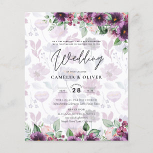 LeahG Plum Purple Berry Floral Wedding Fall Winter Flyer
