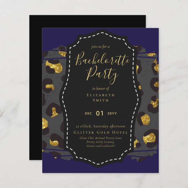 LeahG Pretty Girly Bachelorette Glam Animal Prints (Front/Back)