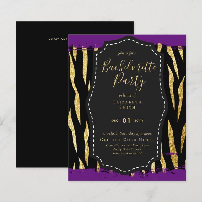 LeahG Pretty Girly Bachelorette Glam Animal Prints (Front/Back)