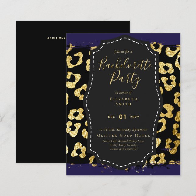 LeahG Pretty Girly Bachelorette Glam Animal Prints (Front/Back)