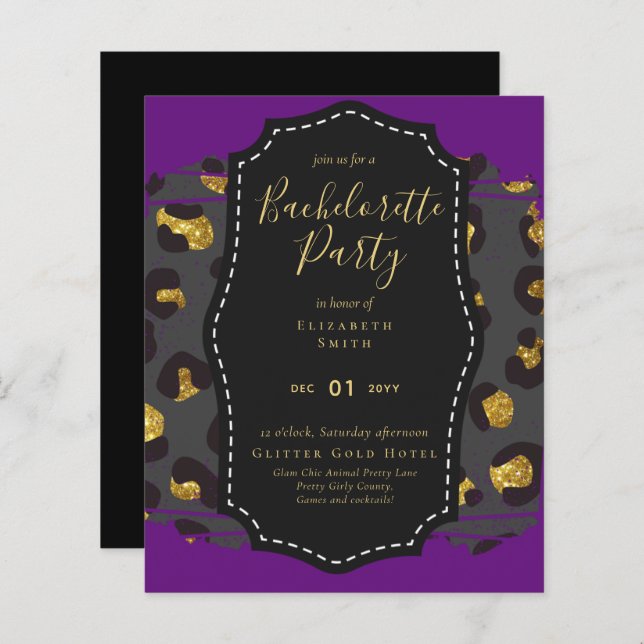 LeahG Pretty Girly Bachelorette Glam Animal Prints (Front/Back)