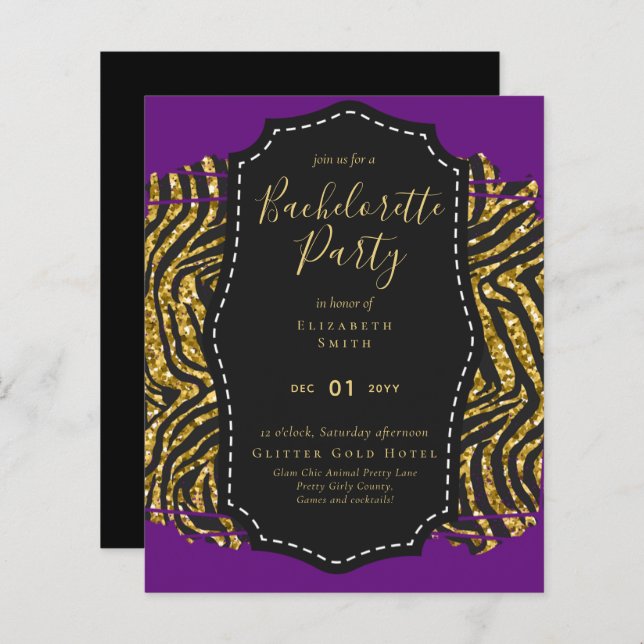 LeahG Pretty Girly Bachelorette Glam Animal Prints (Front/Back)