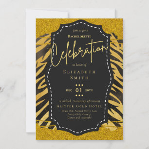 LeahG Pretty Girly Bachelorette Glam Animal Prints Invitation