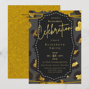 LeahG Pretty Girly Bachelorette Glam Animal Prints Invitation