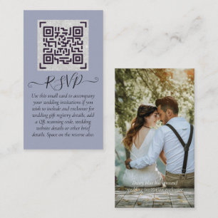 LeahG RSVP QR Code PHOTO Details Wedding Card