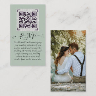 LeahG RSVP QR Code PHOTO Details Wedding Card