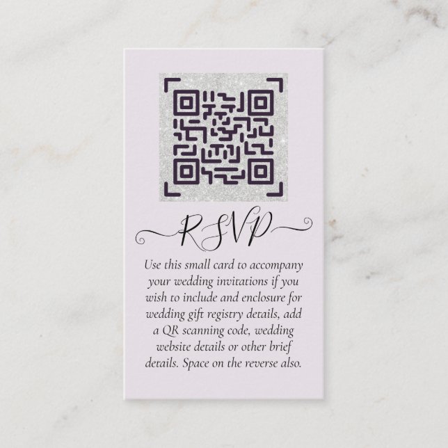 LeahG RSVP QR Code PHOTO Details Wedding Card (Front)
