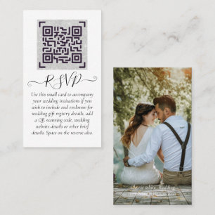 LeahG RSVP QR Code PHOTO Details Wedding Card