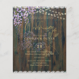 LeahG Rustic WISTERIA Lace Floral Wedding INVITE