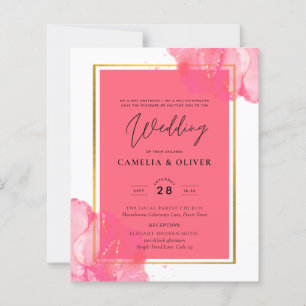 LeahG Salmon PINK GOLD WEDDING Alcohol Ink