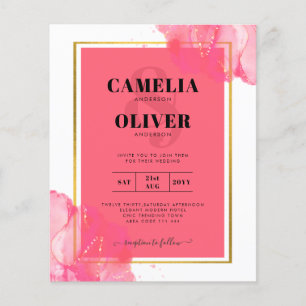 LeahG Salmon PINK GOLD WEDDING Alcohol Ink Flyer