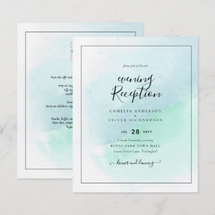 LeahG Sea Glass Turquoise Teal Blue Wedding INVITE