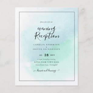 LeahG Sea Glass Turquoise Teal Blue Wedding INVITE Flyer