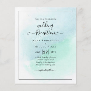 LeahG Sea Glass Turquoise Teal Blue Wedding INVITE Flyer