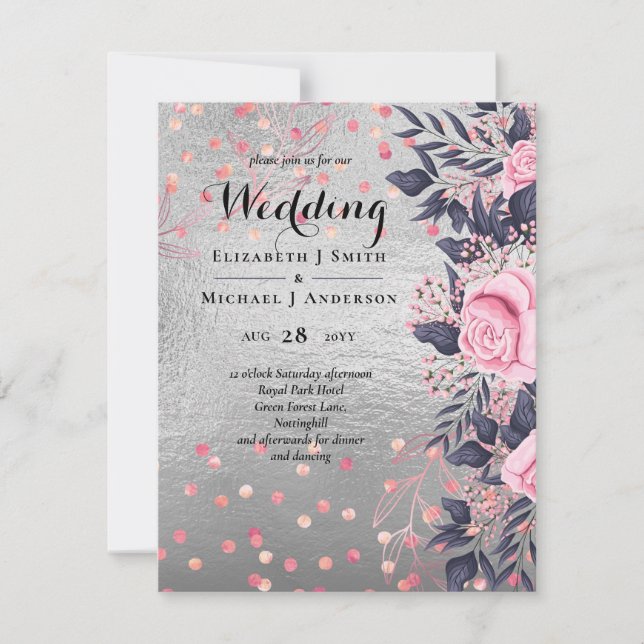 LeahG Silver Navy Rosegold PInk Floral Wedding (Front)