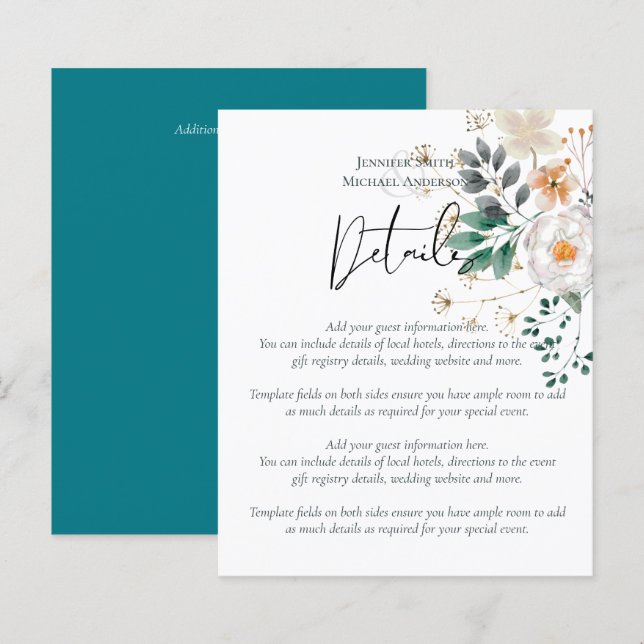 LeahG Summer White Rose Rustic Boho Floral Wedding (Front/Back)