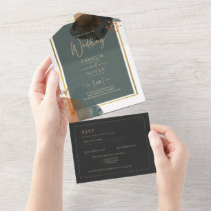 Leahg TEAL EARTH TONES WEDDING INVITE QR Code