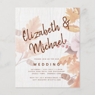 LeahG Terracotta Fall Leaves Wedding Invite