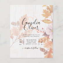 LeahG Terracotta Fall Leaves Wedding Invite