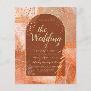 LeahG Terracotta Gold Autumn FALL Wedding Invite