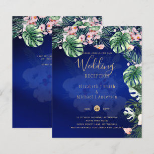 LeahG Tropical Blue Green Pink Floral Wedding