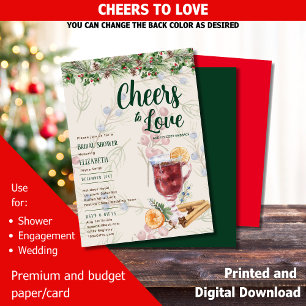 LeahG Winter Mulled Wine Bridal Shower Wedding Invitation