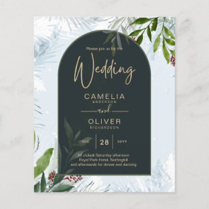 LeahG Winter Wedding Aqua Blue Green INVITE