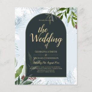 LeahG Winter Wedding Aqua Blue Green INVITE