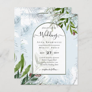 LeahG Winter Wedding Aqua Blue Green INVITE