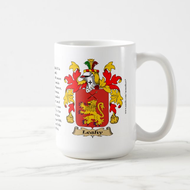 Leahy, the Origin, the Meaning and the Crest Coffee Mug (Right)