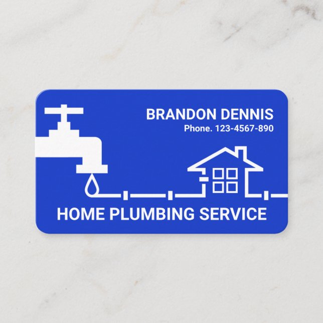 Leaking Faucet Home Pipeline Plumbing Business Card (Front)