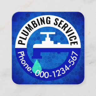 Leaking Faucet In Crystal Water Square Business Card